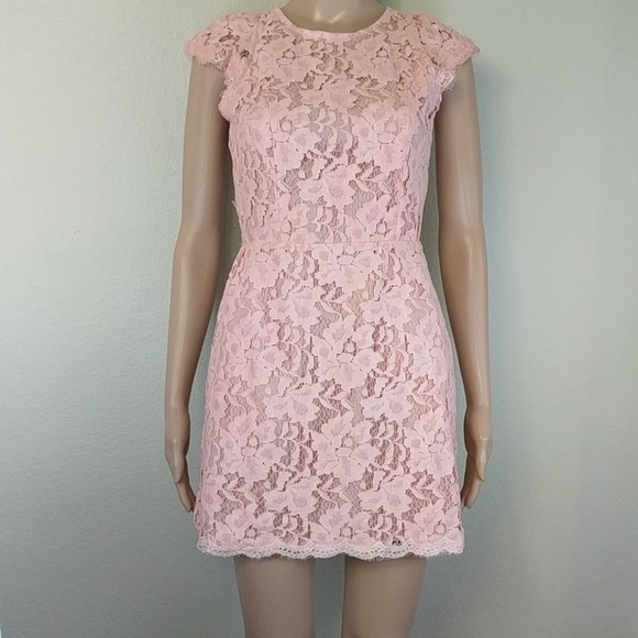 [PIIN Signature 8] Pink Lace Open Back Cap Sleeve - Picture 3 of 6